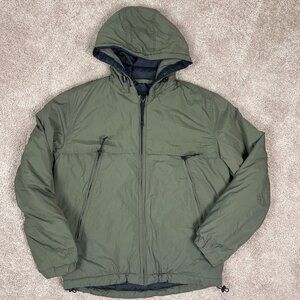 American Eagle Jacket Men S Green Puffer Anorak Hooded Army Military Coat Travel